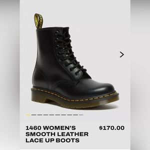 Woman’s Dr Martens, Smooth Leather lace up, style 1460, black, size 10.